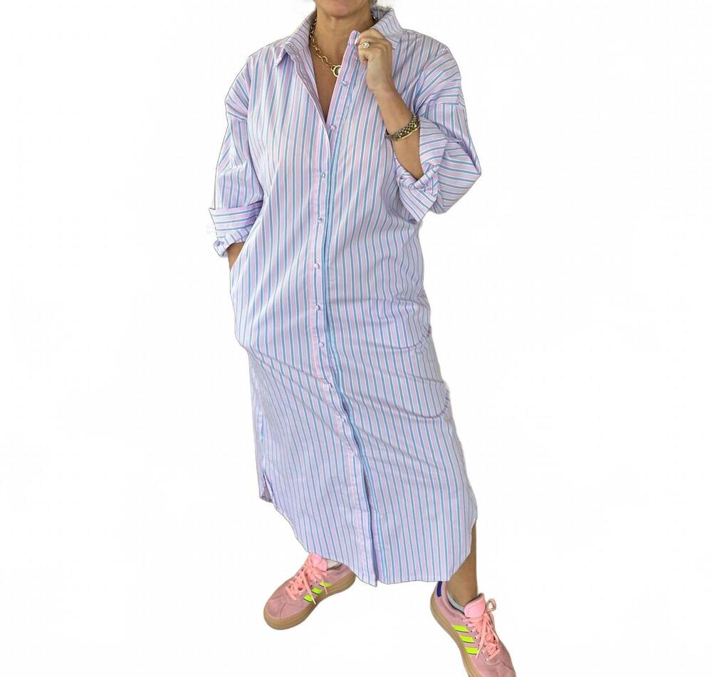 NEW CARYN LAWN women's phoebe dress in pink/blue